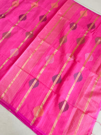 Bengal Silk Cotton With Zari Work - Pink