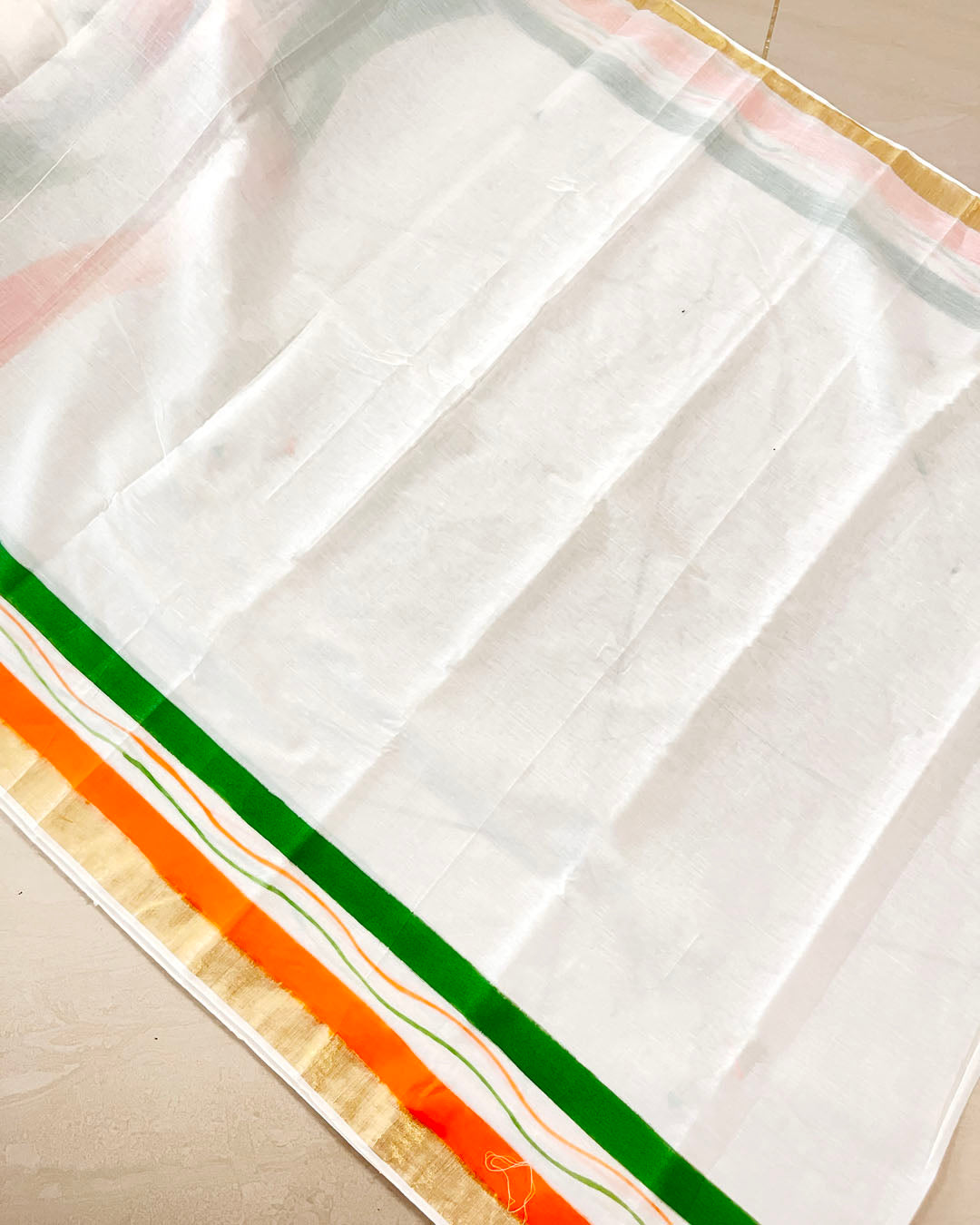 Independence Day Special  Cotton Hand painted Saree