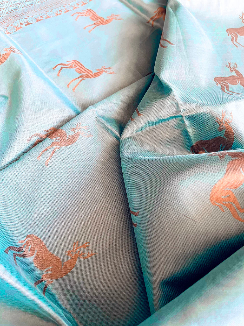 Banarasi Soft Silk Saree- Cyan