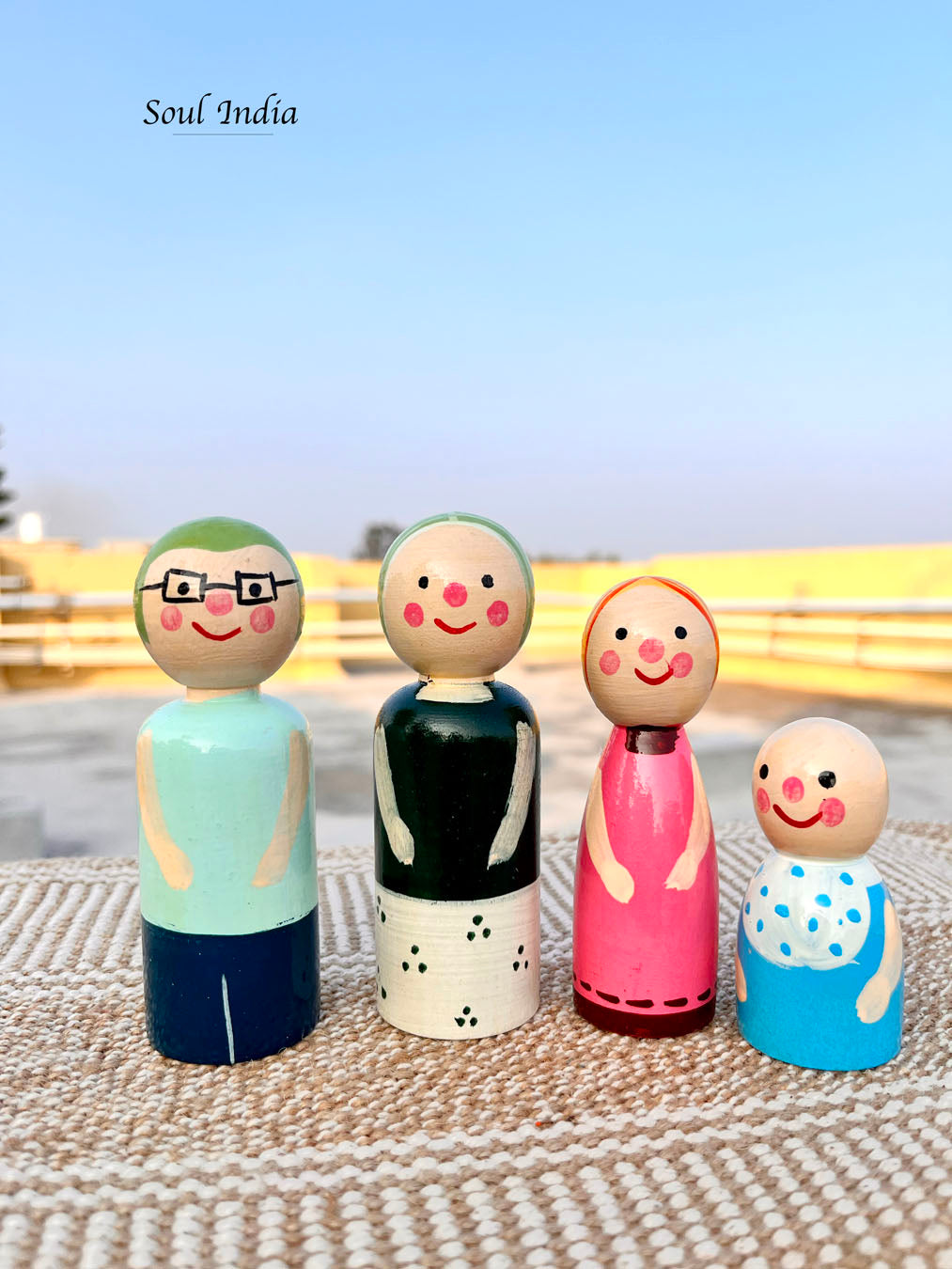 Handcrafted GI TAGGED Channapatna Wooden Family Set