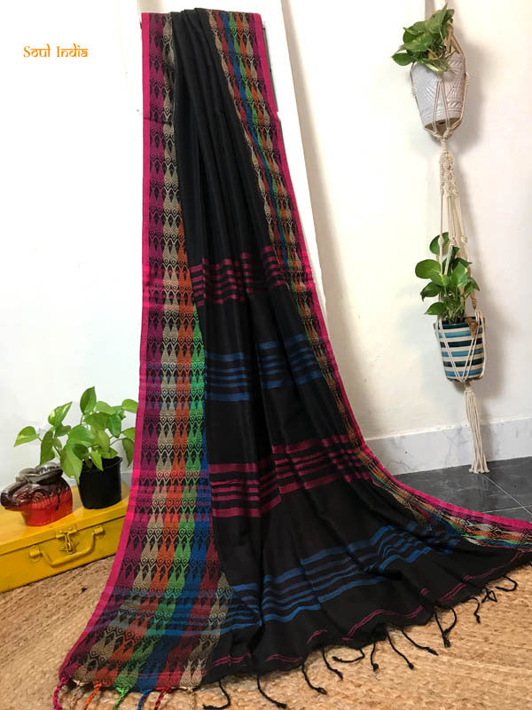 Cotton Begumpuri Handloom Saree - Black