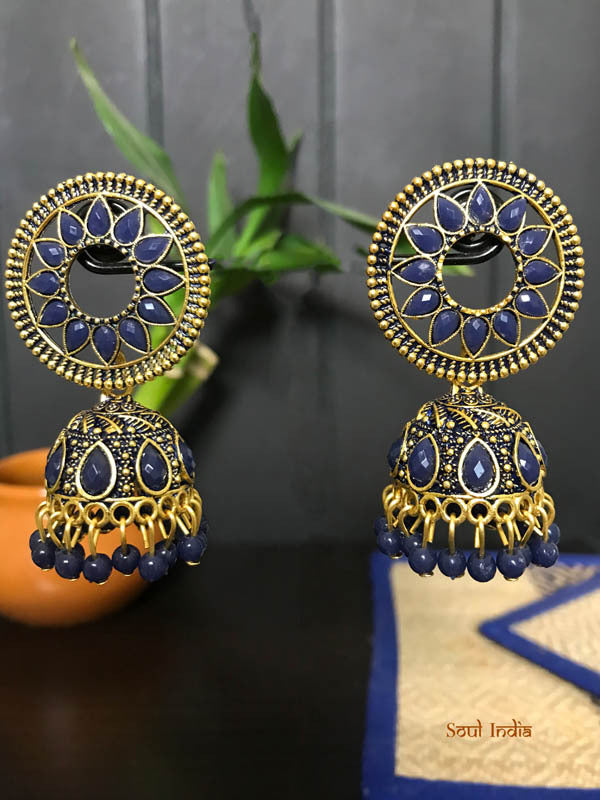 Beaded Alloy Jhumka With intricate design