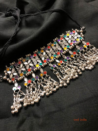 Oxidised Silver Polished Neo Ethnic Choker