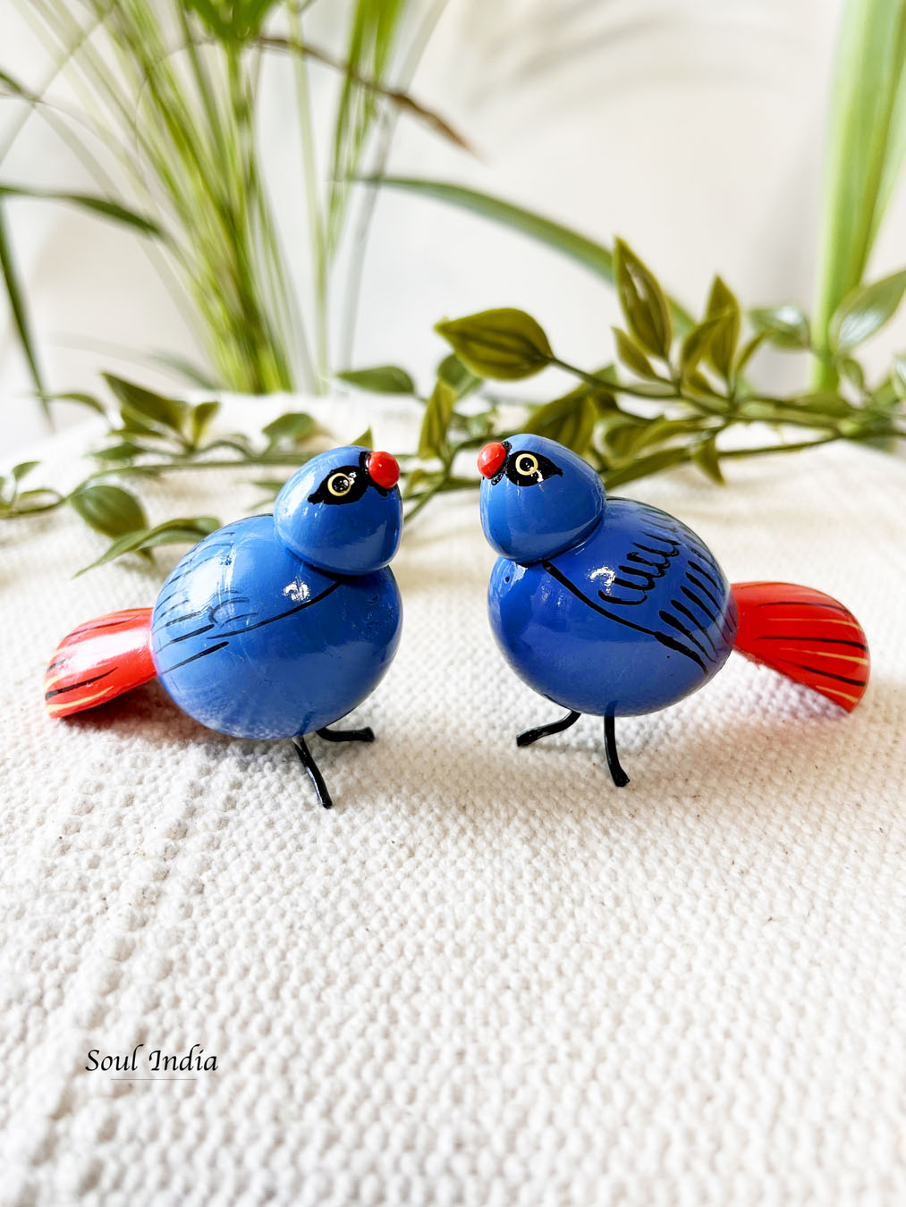 Handcrafted GI TAGGED Etikoppaka Wooden Birds - Blue