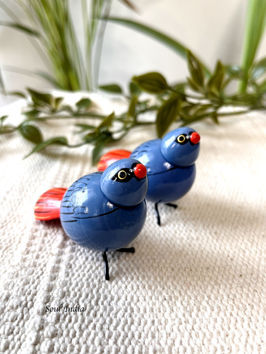 Handcrafted GI TAGGED Etikoppaka Wooden Birds - Blue