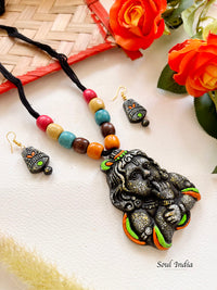 Handmade Krishna Terracotta Jewellery Set