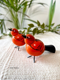 Handcrafted GI TAGGED Etikoppaka Wooden Birds - Red