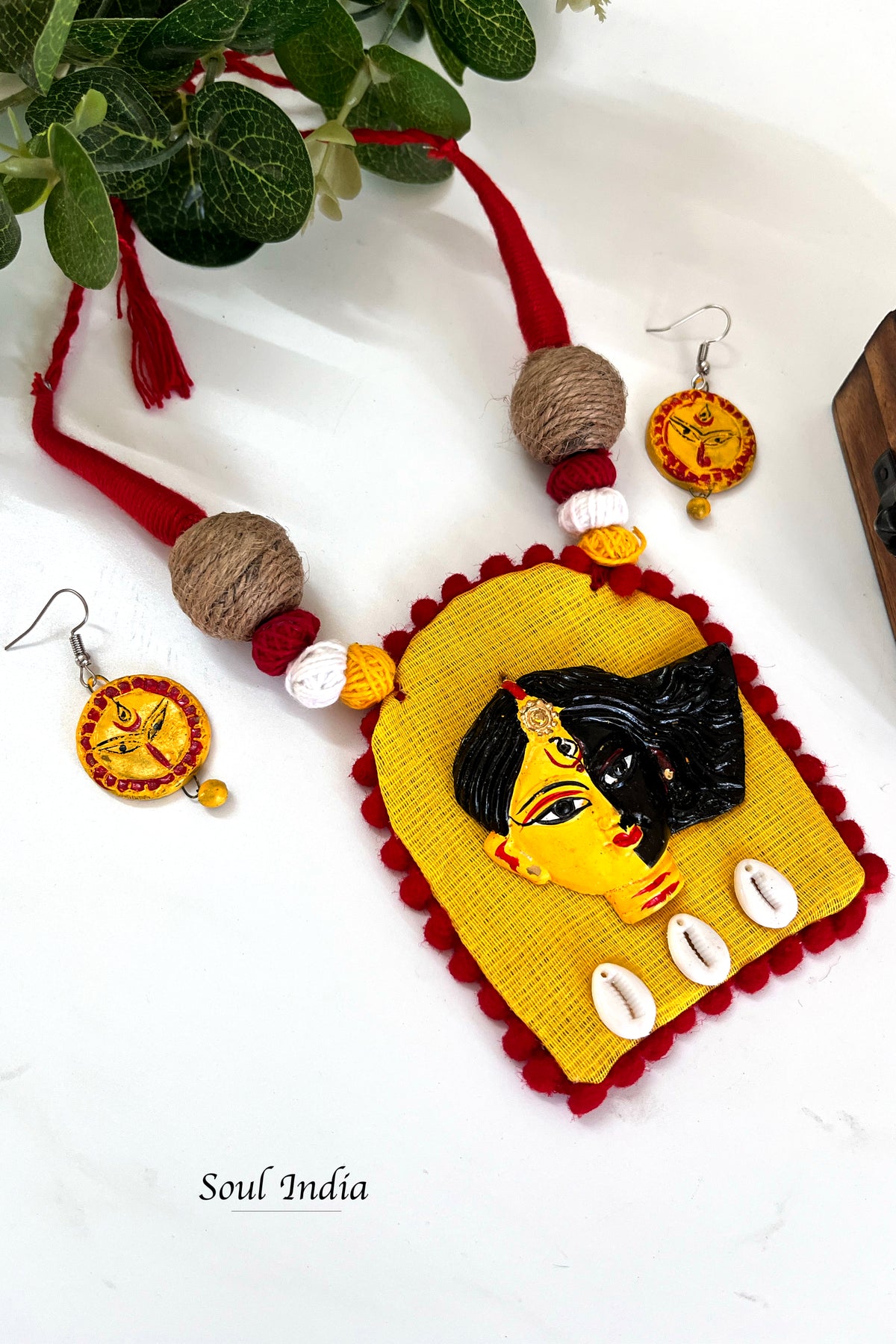 Handmade Terracotta Durga Terracotta Jewellery Set