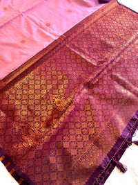 South Silk Saree With Heavy Zari Work - Mauve