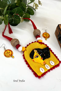 Handmade Terracotta Durga Terracotta Jewellery Set