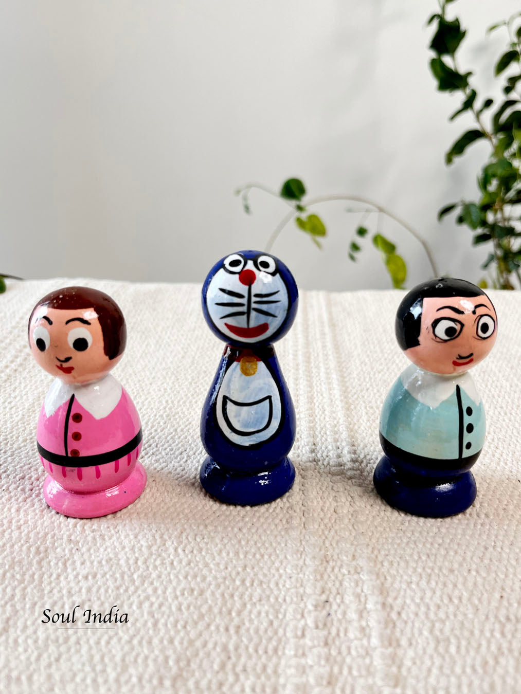 Handcrafted Wooden Doraemon Set