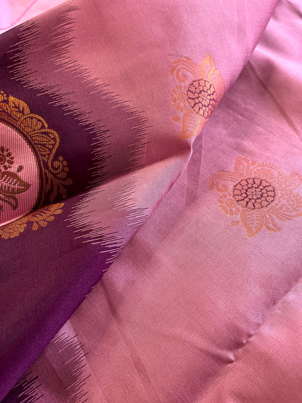 South Silk Saree With Heavy Zari Work - Mauve