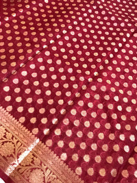 Semi Georgette Benarasi  Work Saree - Maroon