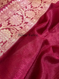 Semi Georgette Benarasi  Work Saree - Maroon