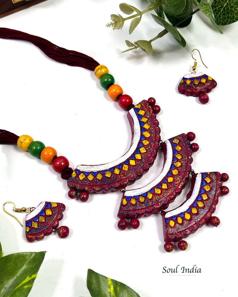 Handmade Cascade Style Terracotta Jewellery Set