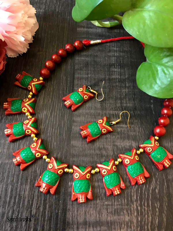 Handmade Terracotta Jewellery Set- Black