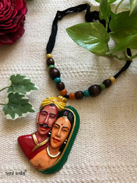 Handmade Terracotta Long Pendant Statement Necklace