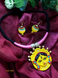 Handmade Terracotta Durga Necklace Set