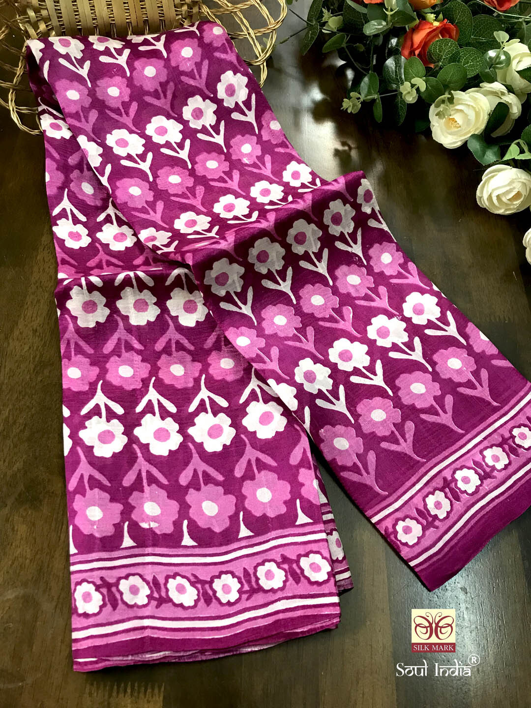 Authentic Murshidabad Bengal Pure Silk Saree - Pink