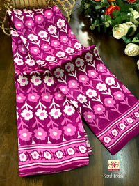 Authentic Murshidabad Bengal Pure Silk Saree - Pink