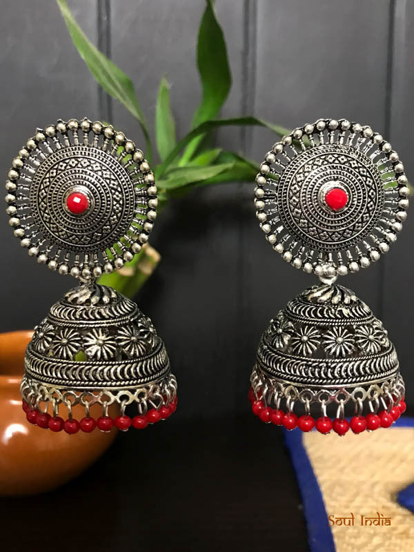 Beaded Alloy Jhumka With intricate design