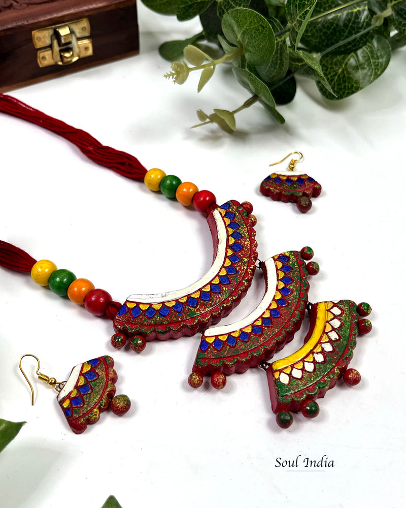 Handmade Cascade Style Terracotta Jewellery Set