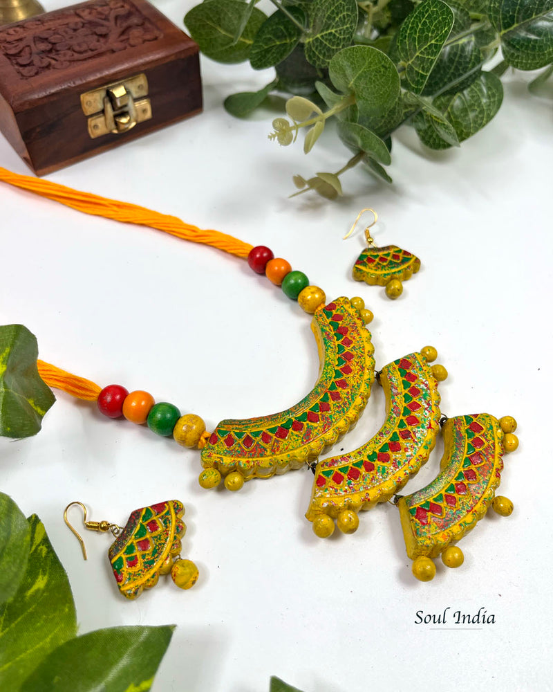 Handmade Cascade Style Terracotta Jewellery Set