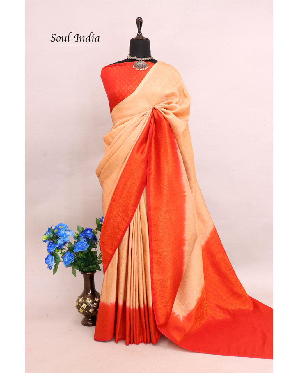 Silk Banarasi Zari Work Rich Broad Copper Zari Saree - Yellow