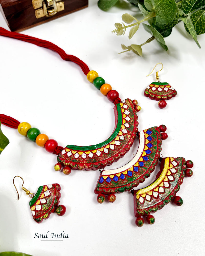 Handmade Cascade Style Terracotta Jewellery Set