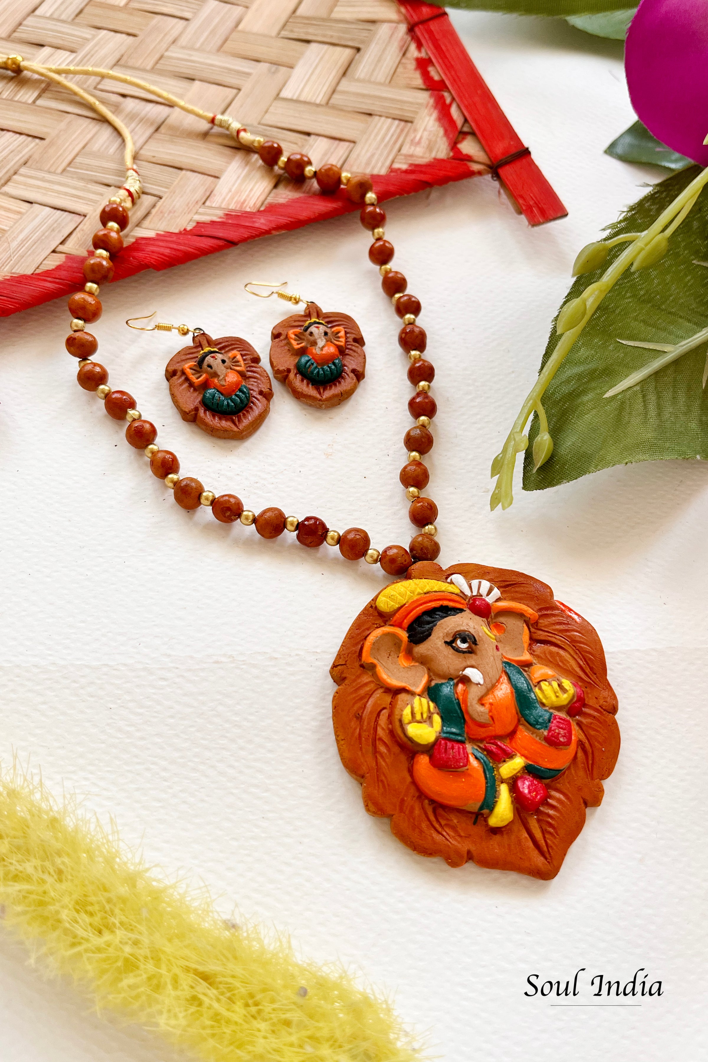 Jewellery Set Terracotta Earrings Price Handmade Cascade Style