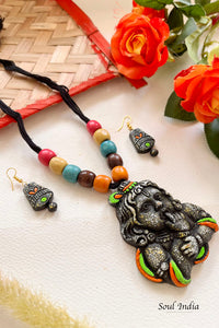 Handmade Krishna Terracotta Jewellery Set