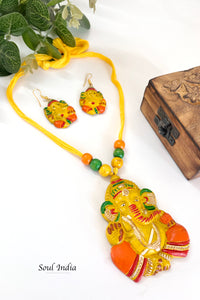 Handmade Terracotta Ganesha Terracotta Jewellery Set