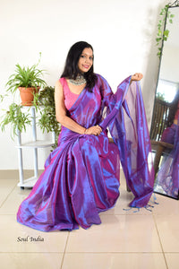 Handloom Mulmul Cotton Bengal Tissue Saree - Magic Dust