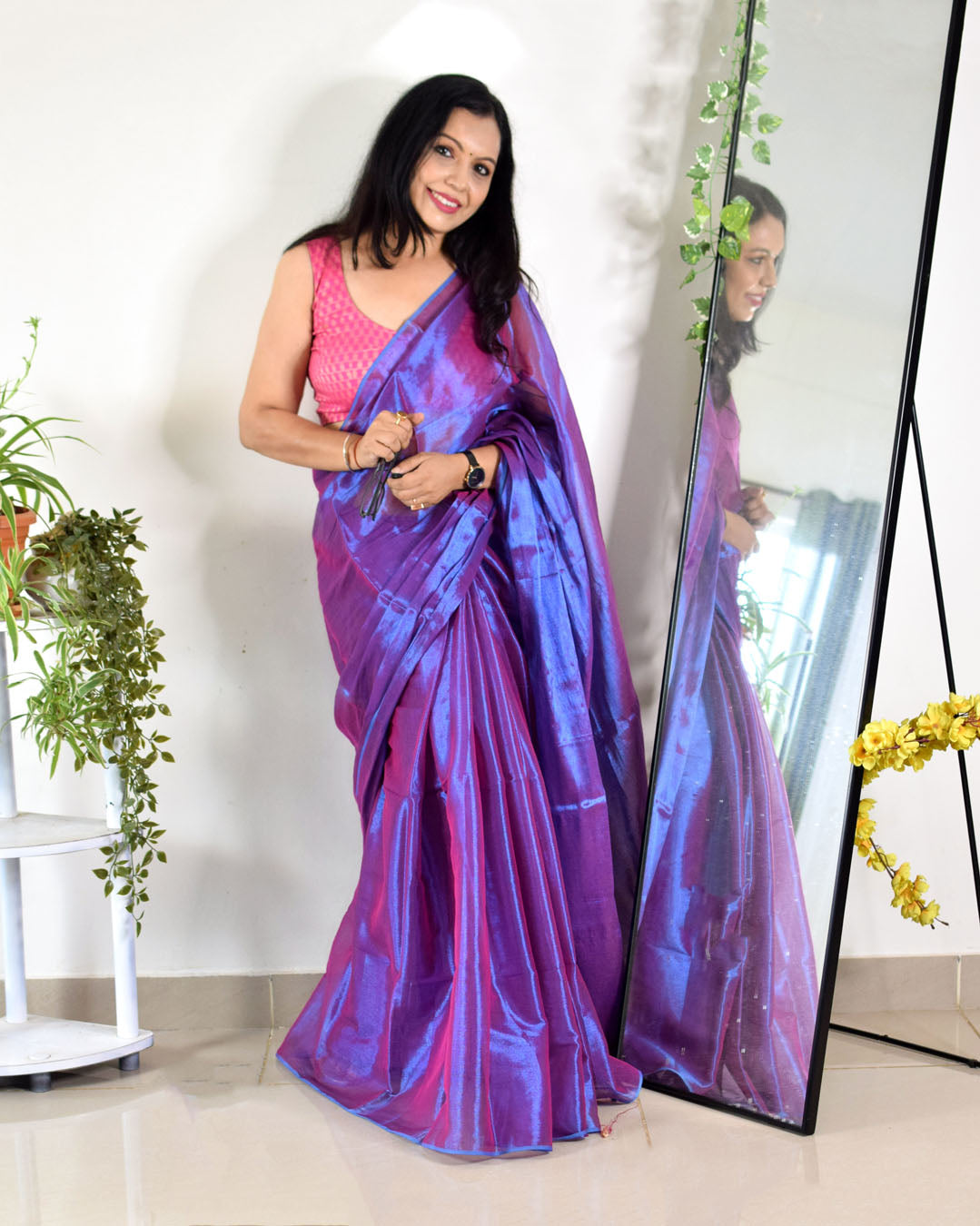 Handloom Mulmul Cotton Bengal Tissue Saree - Magic Dust