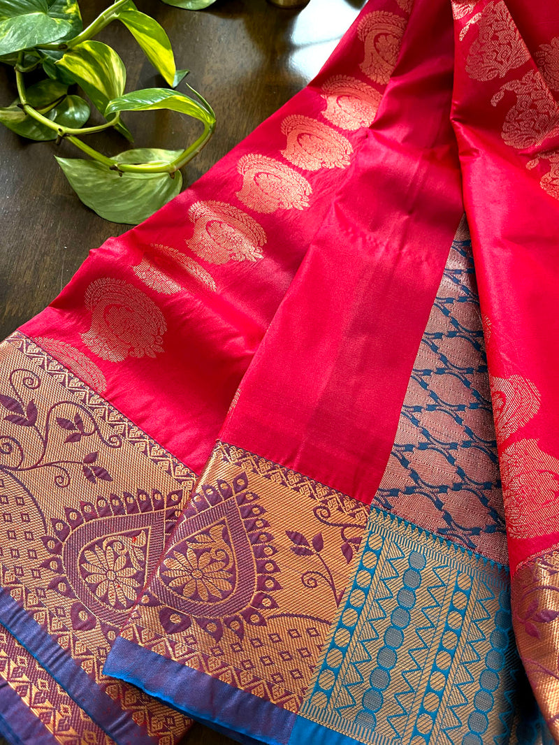 South Silk Kanjivaram Saree - Red