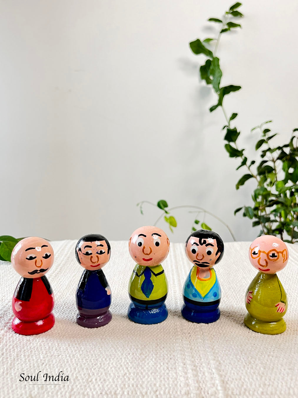 Handcrafted Wooden Motu Patlu Set