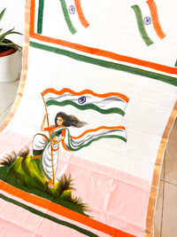 Independence Day Special Cotton Hand painted Saree