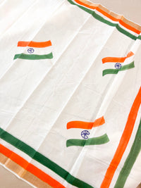 Independence Day Special Cotton Hand painted Saree