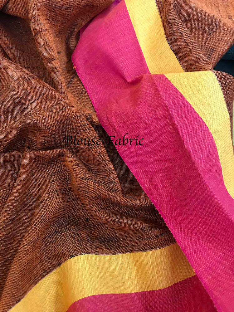 Handloom Khadi Cotton Saree With Woven Design - Bottle Green