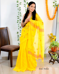 Casata - Cotton Saree With Woven Design - Yellow