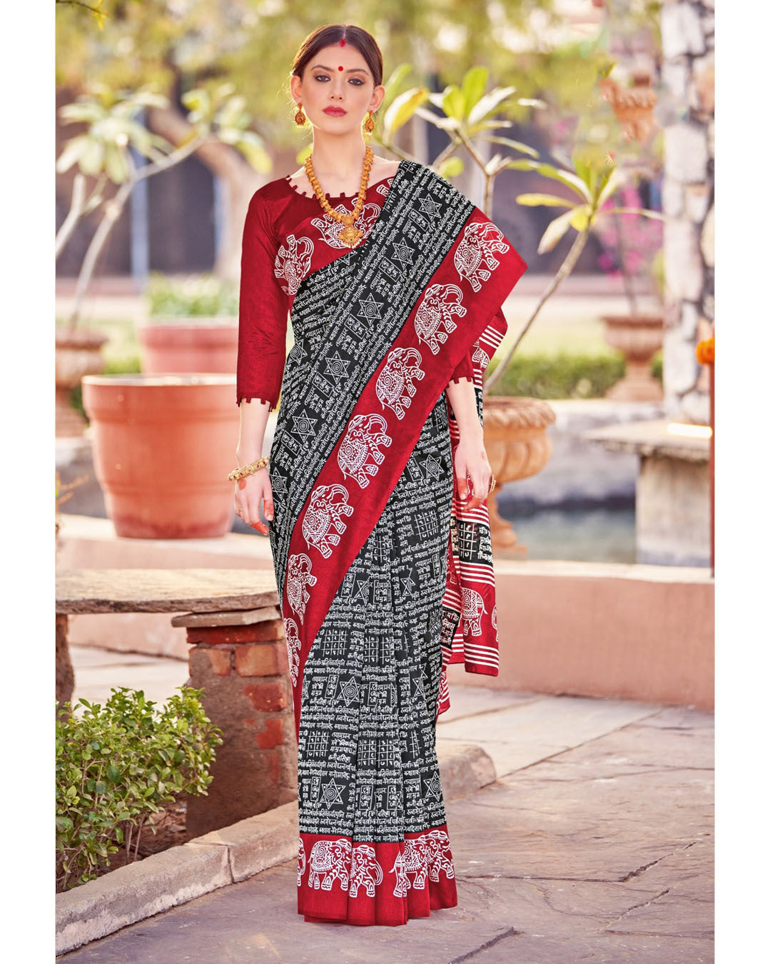 Bhagalpur Soft Silk Saree- Black