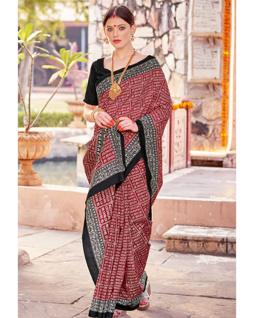 Bhagalpur Soft Silk Saree - Red