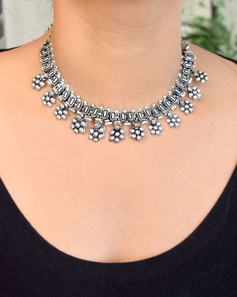 Oxidised Silver Neo Ethnic Necklace