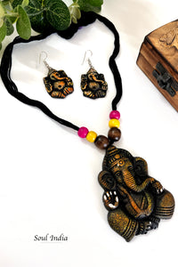 Handmade Terracotta Ganesha Terracotta Jewellery Set