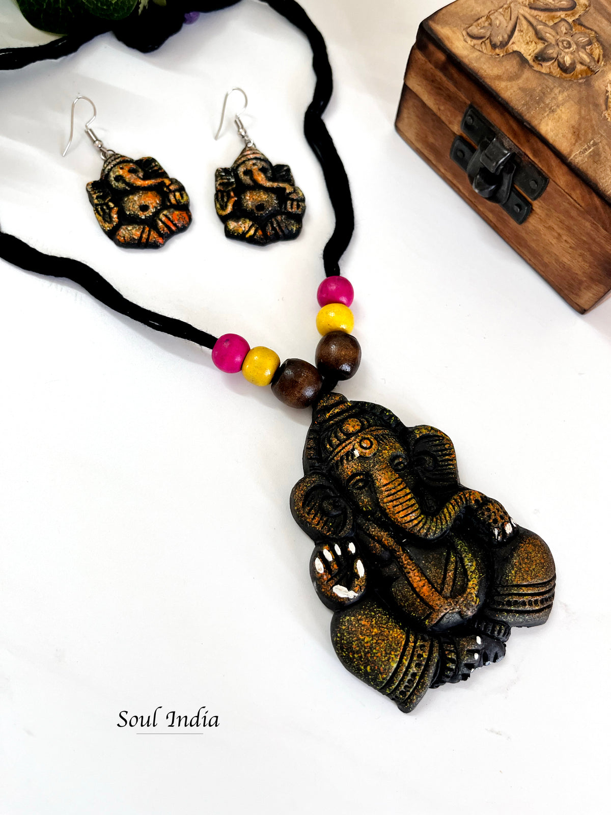 Handmade Terracotta Ganesha Terracotta Jewellery Set