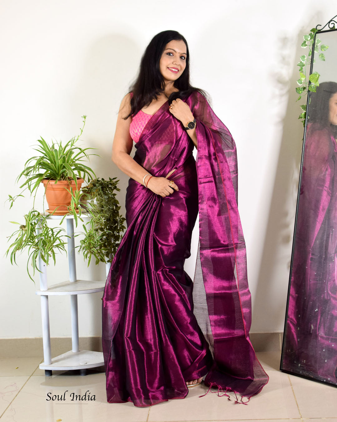 Handloom Mulmul Cotton Bengal Tissue Saree - Magical Vibes