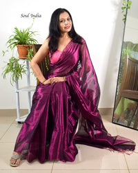 Handloom Mulmul Cotton Bengal Tissue Saree - Magical Vibes