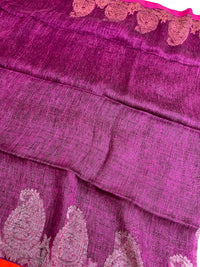 Handloom Pure Organic Linen Jamdani- Violet