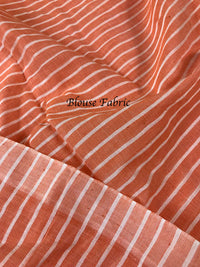 Handloom Mulmul Cotton Saree With Woven Design- Orange