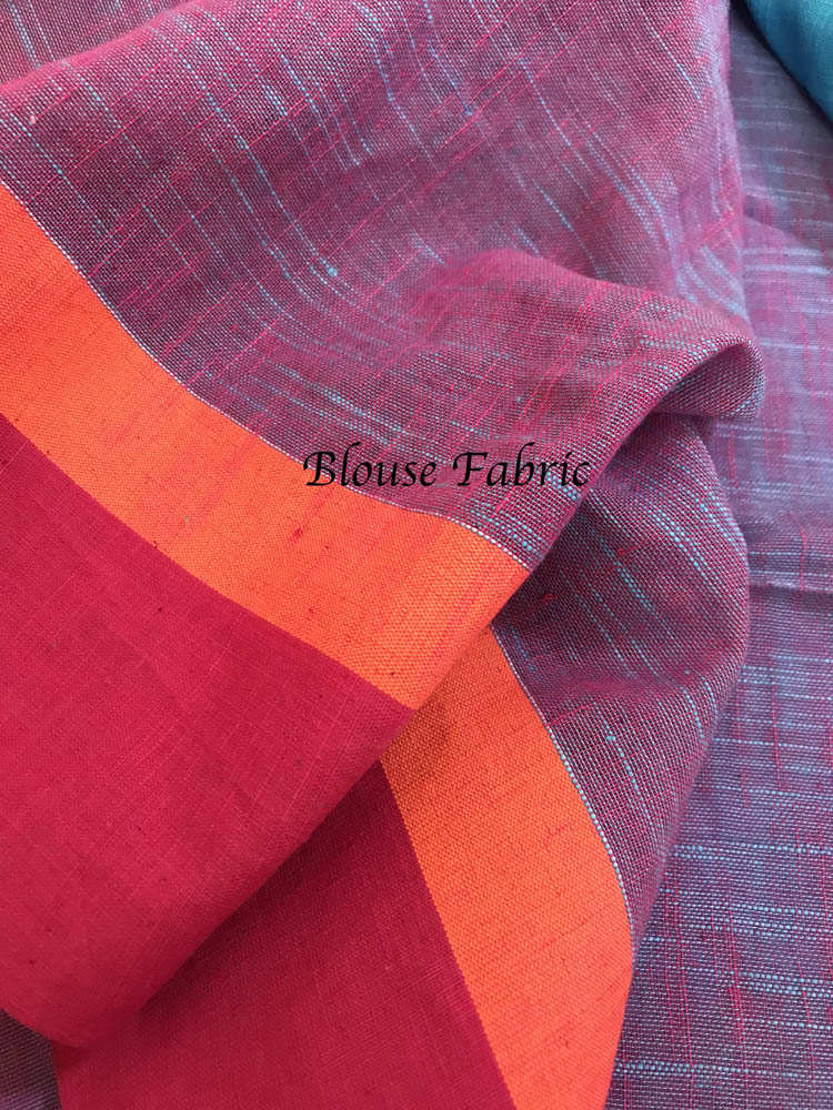 Handloom Khadi Cotton Saree With Woven Design - Blue